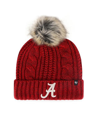 Alabama Crimson Tide - Razor Women's Red Meeko Cuff Beanie with Pom, 47 Brand