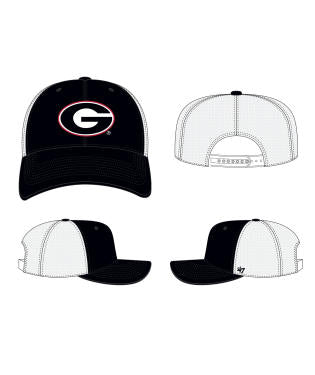 Georgia Bulldogs - Black Trucker Hat, 47 Brand