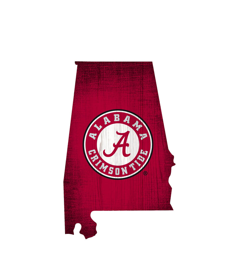 Alabama Crimson Tide Large State Team Color Logo Sign