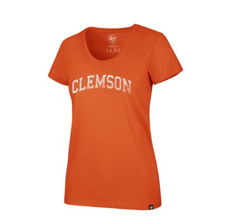 Clemson Tigers Orange Landmark Club Scoop Neck Woman  T-Shirt  