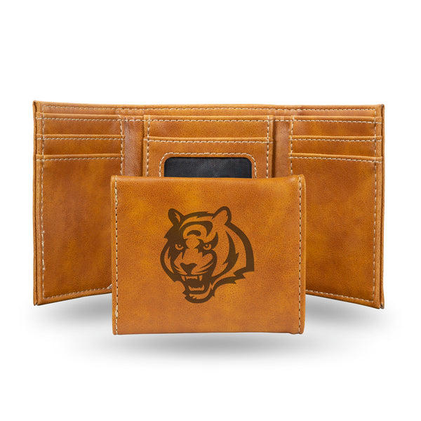 Cincinnati Bengals - NFL Laser Engraved Brown Trifold Wallet