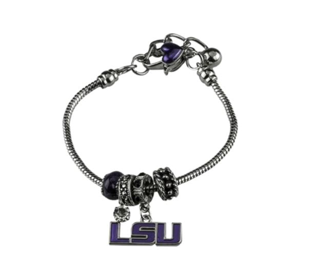 LSU Tigers Logo charm Bracelet