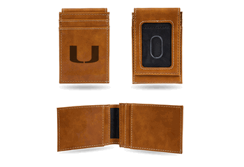 Miami Hurricanes Laser Engraved Front Pocket Wallet