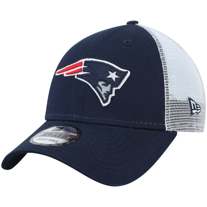 New England Patriots New Era Navy/White Team Trucker 9FORTY Adjustable Snapback Hat