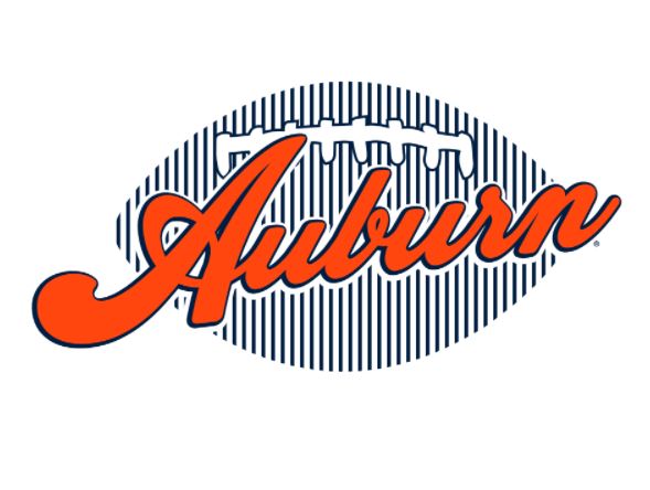 Auburn Tigers - Retro Stripe Ball White T-Shirt