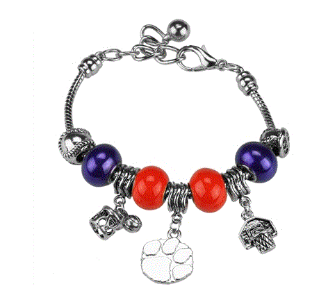 University of Clemson - Clemson Tigers - The Slam Dunk Charm Bracelet