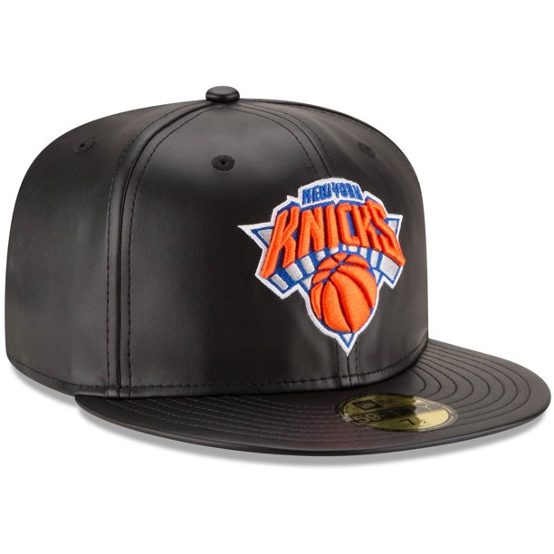 New York Knicks - NBA Faux Leather 59Fifty Fitted Snapback Hat, New Era