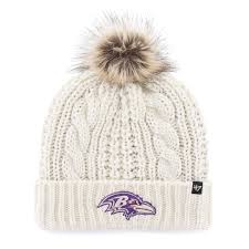 Baltimore Ravens - White Meeko Cuff Knit Hat, 47 Brand