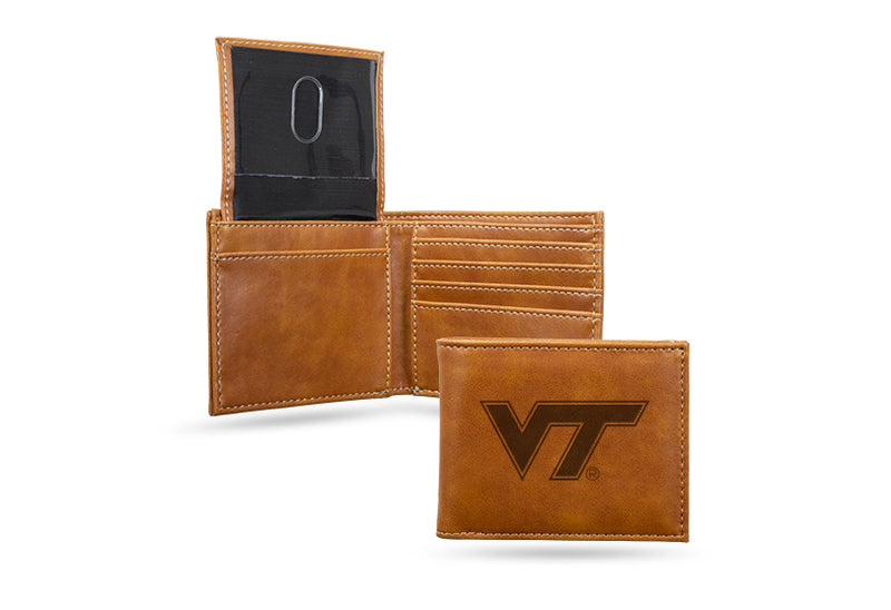 Virginia Tech Hokies Laser Engraved Billfold Wallet