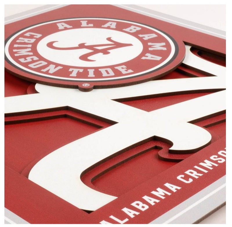 Alabama Crimson Tide - LSWA 3D Logo Series 12" x 12'' Home Decor