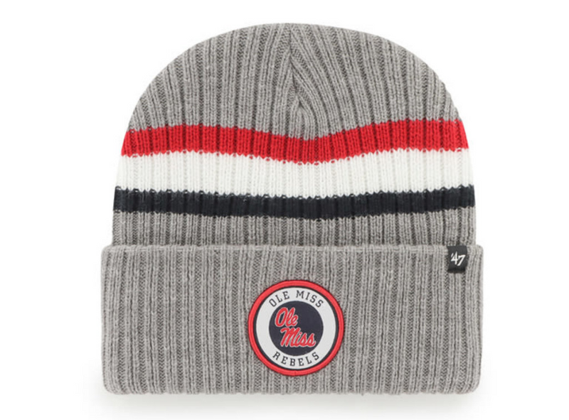 Mississippi Rebels - Dark Gray Highline Cuff Knit Beanie, 47 Brand