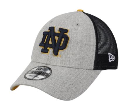 Notre Dame Fighting Irish Turn 9FORTY Heathered Gray/Navy Adjustable Snapback Hat