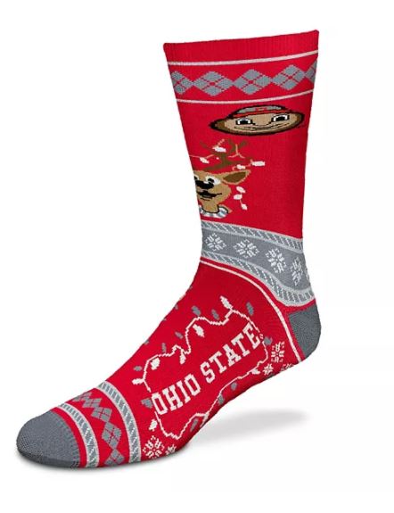 Ohio State Buckeyes - Sweater Striped Crew Socks