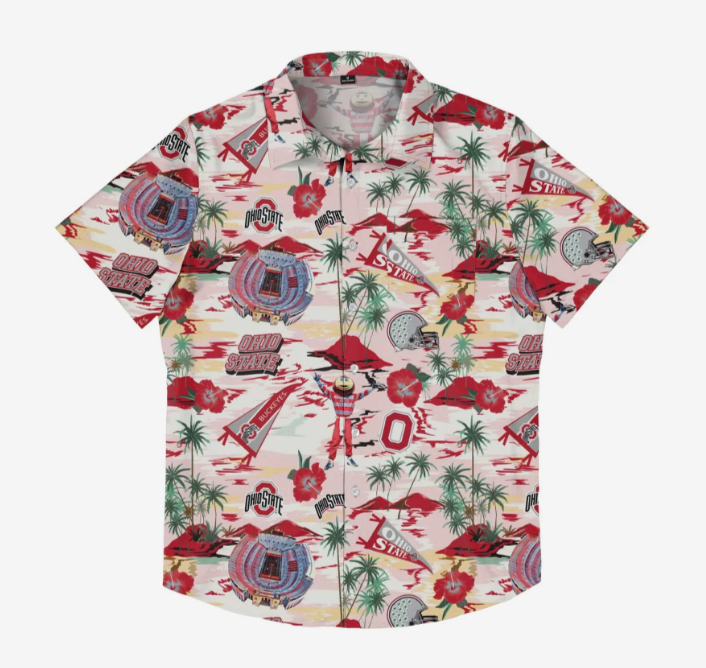 Ohio State Buckeyes - Thematic Stadium Print Button Up Shirt