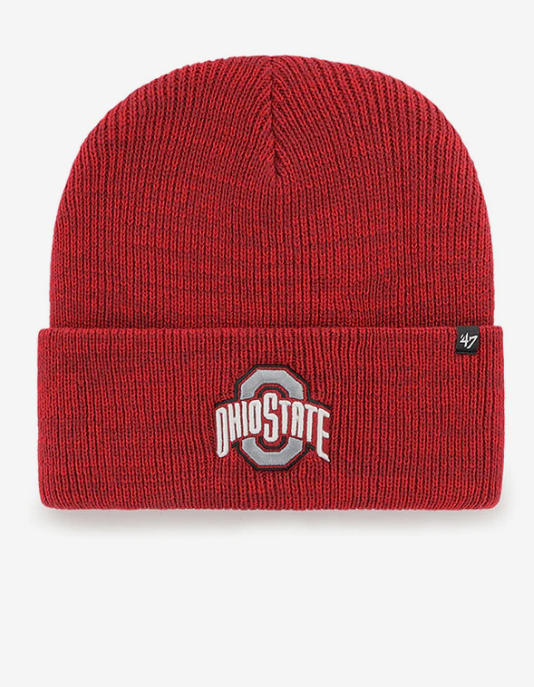 Ohio State Buckeyes - Red Brain Freeze Cuff Knit All Beanie, 47 Brand