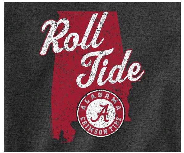 Alabama Crimson Tide - Roll Tide Garment Colors Grey T-Shirt