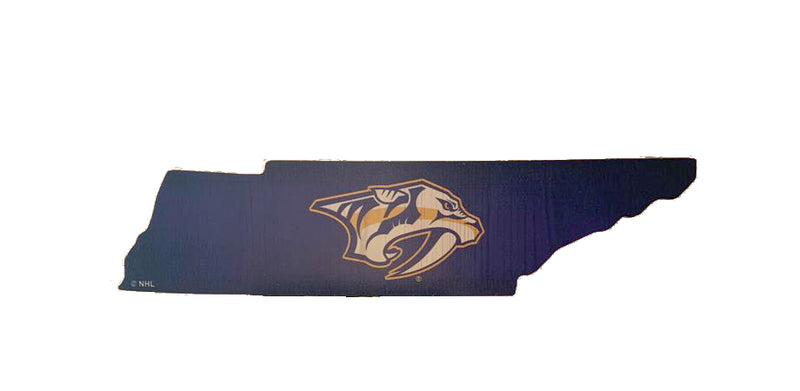 Nashville Predators Team Color Logo state Cutout Sign