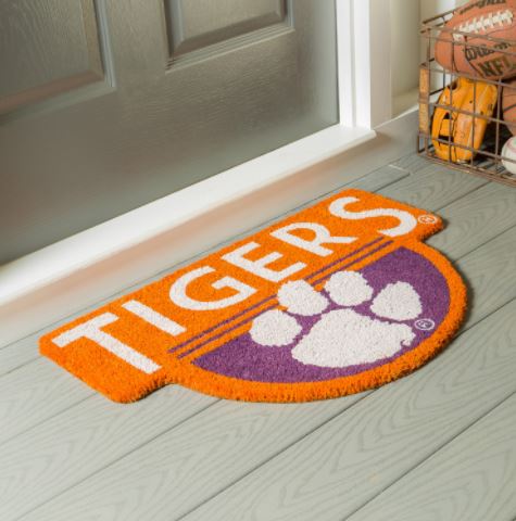 Clemson Tigers - Shaped Coir Punch Mat