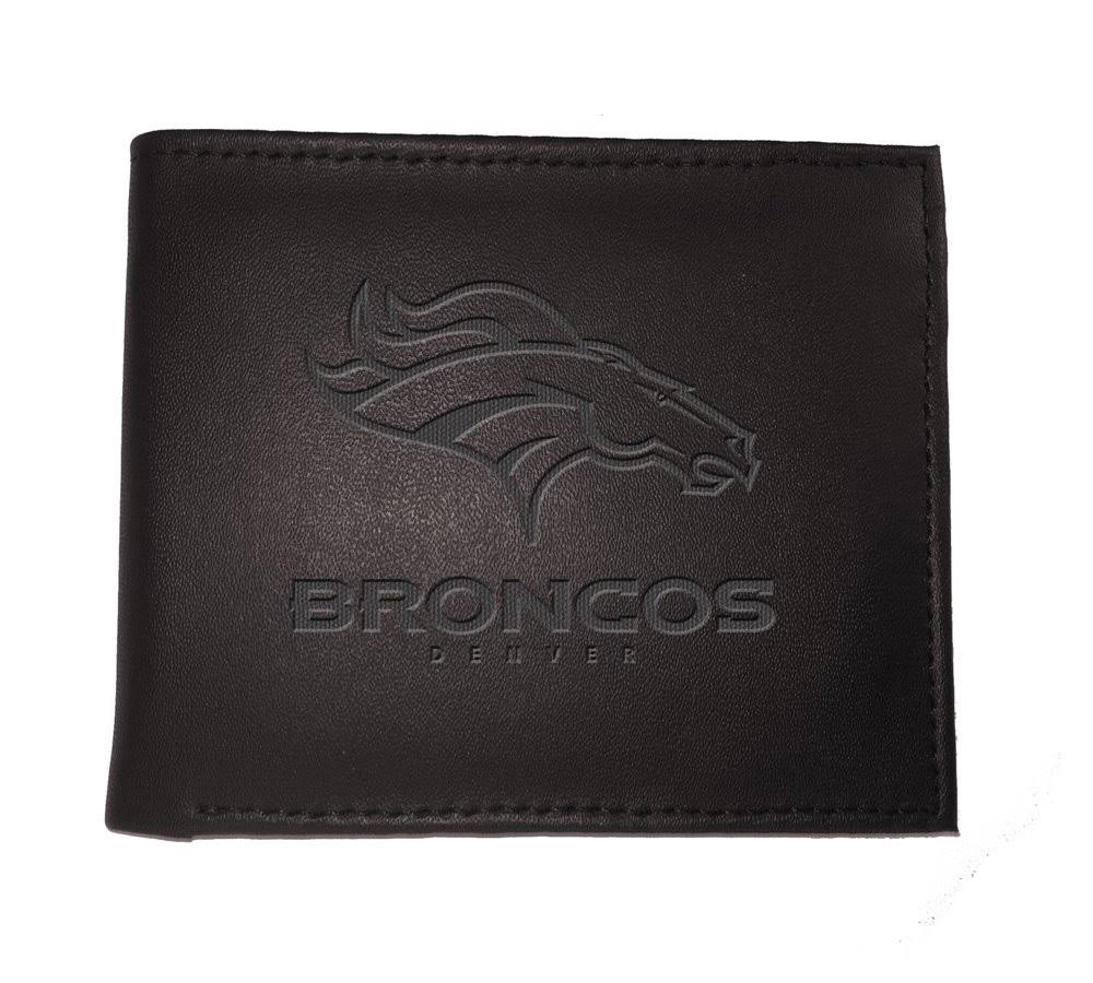 Denver Broncos Black Leather Bi-Fold Wallet