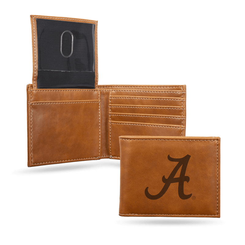 Alabama Crimson Tide Laser Engraved Billfold Wallet