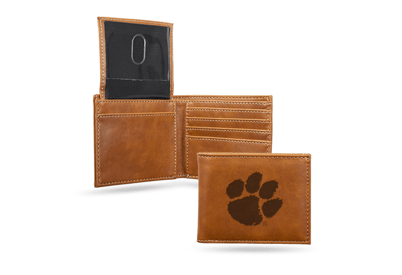 Clemson Tigers Laser Engraved Billfold Wallet