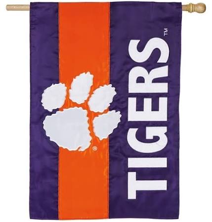 Team Sports America Clemson University Embellished House Flag