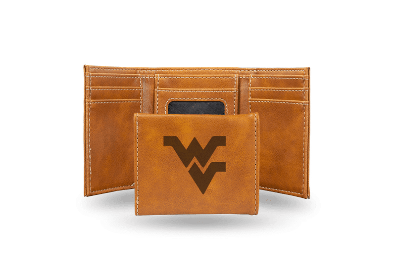 West Virginia Mountaineers Laser Engraved Trifold Wallet