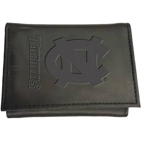 North Carolina Tar Heels Black Leather Tri-Fold Wallet