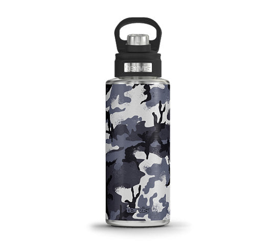 Arctic Gray Camo - Stainless Steel Wide Mouth Bottle with Deluxe Spout Lid