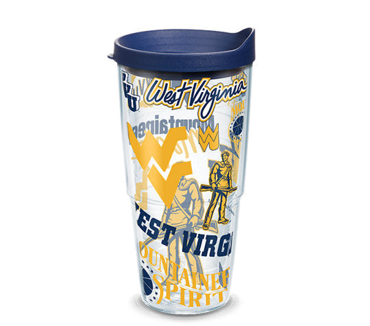 West Virginia Mountaineers - All Over Plastic Tumbler