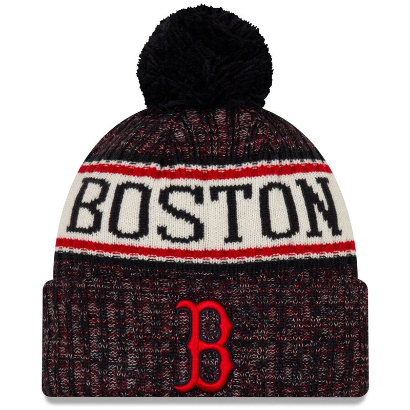 Boston Red Sox Primary Logo Sport Cuffed Knit Hat with Pom