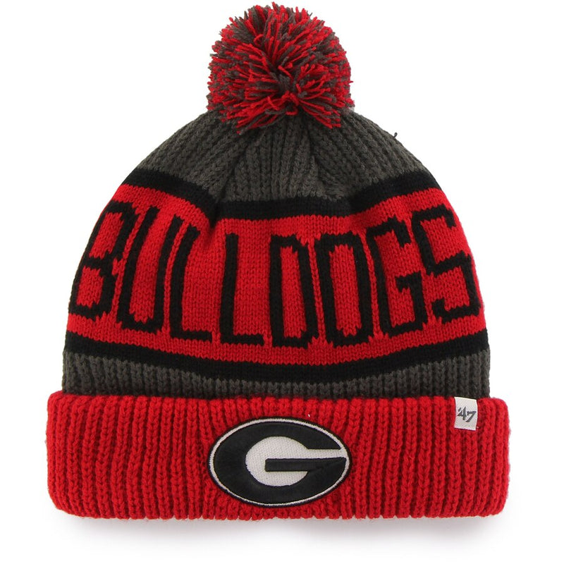 Georgia Bulldogs '47 Calgary Cuffed Knit Hat with Pom - Red/Black