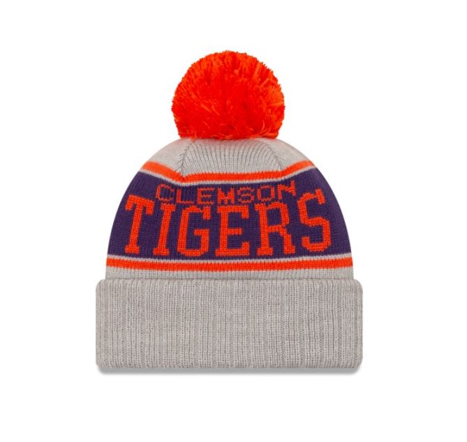 Clemson Tigers - Knit Stripe Knit Hat, New Era