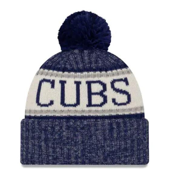 Blue Chicago Cubs Sport Cuffed Knit Hat with Pom