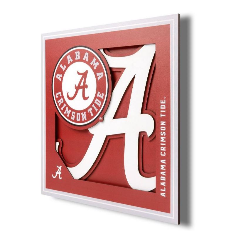 Alabama Crimson Tide - LSWA 3D Logo Series 12" x 12'' Home Decor